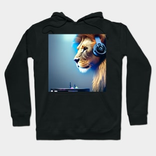 A Lion Dj Wearing A Pair Of Headphones Hoodie